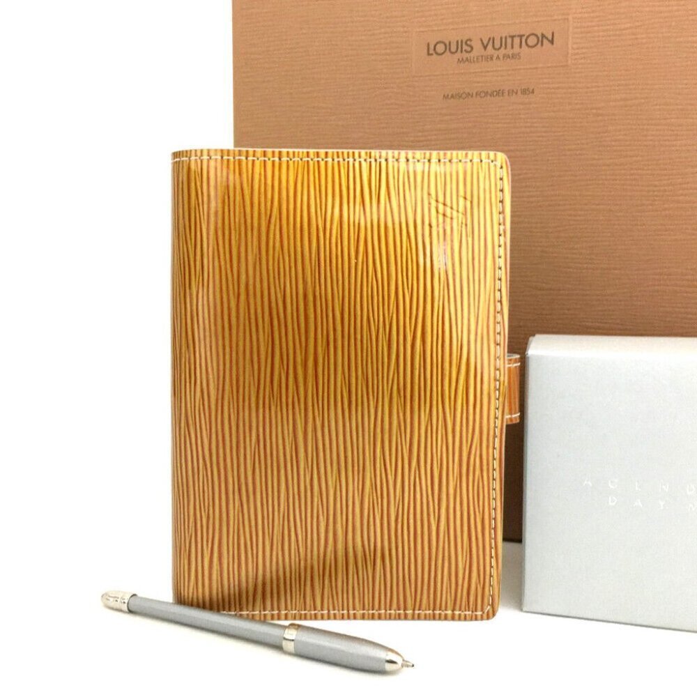 Louis Vuitton Cyber Epi Patent Leather Agenda PM Notebook Cover W/Pen